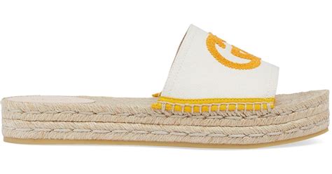 white gucci espadrille slides|gucci espadrilles denim.